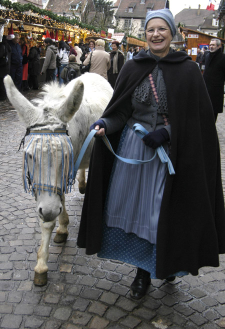 Tante Arie and Marion the ass at Montbeliard.