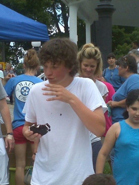 Our grandson Noah after he won the county fair whoopee pie eating contest.