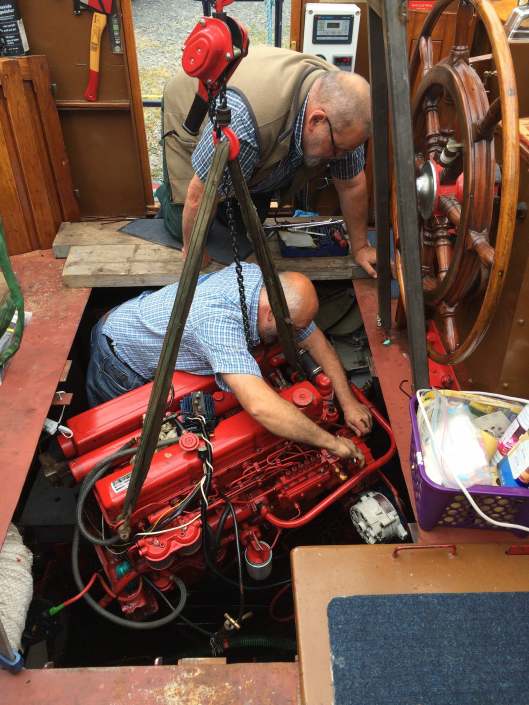 The experts. We were fortunate enough to shred our gearbox just 20 kilometers from a boatyard run by two British barge builders. We could have been at the mercy of a French tractor mechanic.