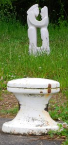 Barging is full of surprises. This lock tender was a sculptor between boats arriving at his lock.